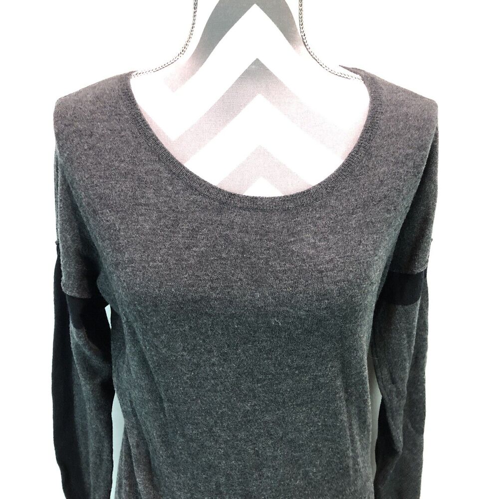ATHLETA Colorblock Azalia Charcoal Grey Wool Sweater Dress Small AA3